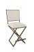 Wesley Allen's Kora Copper Modern Bar Stool with Back and X Base