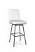 Amisco's Dorian Bronze Swivel Bar Stool with White Vinyl on Back and Seat