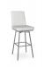 Amisco's Dorian Silver Swivel Bar Stool with Back