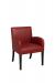 Wood Finish: Black Lacquer • Seat and Back Cushion: Colours Berry Splash, leather (we recommend getting a sample for the true color)