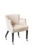 Style Upholstering's 6699 Luxury Black Wood Dining Caster Chair with Arms and Cream Fabric