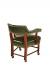 Style Upholstering's 695 Green Leather Caster Club Chair with Nailhead Trim - Back View