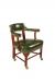 Style Upholstering's 695 Green Leather Caster Club Chair with Nailhead Trim