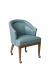 Style Upholstering's 80C Blue Leather Dining Chair with Curved Back and Casters