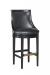 Leathercraft's Ava Transitional Black Wood Swivel Bar Stool in Black Leather