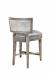 Leathercraft's Edam Solid Wood Bar Stool with Nailhead Trim and Leather - in Counter Height - Back View