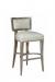 Leathercraft's Edam Solid Wood Bar Stool with Nailhead Trim and Leather - in Bar Height