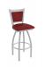 Holland's Hadleigh Transitional Silver Swivel Bar Stool in Red