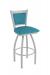 Holland's Hadleigh Silver Swivel Bar Stool in Aquamarine