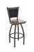 Holland's Hadleigh Pewter Swivel Stool in Dark Maple Wood Seat