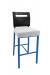 Garland Blue Metal Bar Stool Upholstered with Wood Back