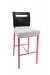 Garland's Pink Metal Bar Stool with Wood Back and Upholstered Seat