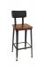Trendler's Portland Bar Stool with Upholstered Back and Wood Seat