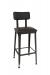 Trendler's Portland Industrial Metal Bar Stool with Padded Back and Seat