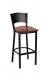 Trendler's Solid Back Black Metal Stationary Bar Stool with Wood Seat