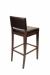 Trendler's Bradley Traditional Wood Bar Stool Upholstered and Tufted in Brown - Backside