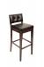 Trendler's Bradley Traditional Wood Bar Stool Upholstered and Tufted in Brown