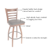 Features popular ladder back design, curved back for comfort, high density foam that resists sagging over time. Footrest is metal for strength.
