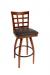 Trendler's Lattice Back Swivel Wood Bar Stool