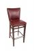 Trendler's Sofia Wood Upholstered Bar Stool with Back in Red with Aluminum Footplate