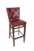 Trendler's Blanca Upholstered Wood Bar Stool in Red with Button Tufting