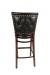 Trendler's Barbara Wood Upholstered Bar Stool in Black Faux Leather and Brown Wood - Back View