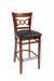 Trendler's Cleo Cherry Wood Bar Stool with Bowtie Back and Black Vinyl with Aluminum Footplate