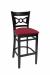 Trendler's Cleo Black Wood Bar Stool with Bowtie Back and Red Seat Cushion
