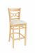 Trendler's Cleo Natural Wood Bar Stool with Bowtie Back and Cream Seat Cushion