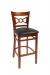 Trendler's Cleo Cherry Wood Bar Stool with Bowtie Back and Black Vinyl