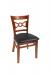 Trendler's Cleo Cherry Wood Dining Chair with Bowtie Back and Black Vinyl