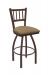 Holland's #810 Contessa Swivel Barstool with Back in Bronze Metal Finish and Brown Seat Cushion