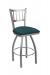 Holland's Contessa 810 Stainless Steel Swivel Bar Stool with Graph Tidal Turquoise Seat Cushion