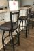 Holland's Contessa #810 Swivel 36-Inch Extra Tall Bar Stools in Transitional Kitchen in Pewter Metal Finish with Gray Seat Cushion