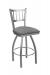 Holland's Contessa 810 Stainless Steel Swivel Bar Stool with Graph Alpine Gray Seat Cushion