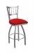 Holland's Contessa 810 Stainless Steel Swivel Bar Stool with Canter Red Seat Cushion