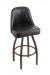 Holland's Grizzly #840 Swivel Bar Stool with Back in Black vinyl and Bronze Metal Finish