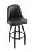 Holland's Grizzly #840 Swivel Bar Stool with Back in Black vinyl and Pewter Metal Finish