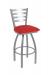 Holland's Jackie 410 Stainless Swivel Bar Stool with Ladder Back and Canter Red Cushion