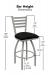 Holland's Jackie Swivel Bar Height Stool Dimensions