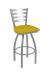 Holland's Jackie Silver Swivel Bar Stool with Yellow Seat Cushion