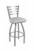 Holland's Jackie 410 Stainless Swivel Bar Stool with Ladder Back and Graph Alpine (white) Cushion