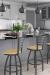 Holland's Jackie Modern Pewter Swivel Bar Stool with Natural Maple Wood Seat - in Modern Gray Kitchen