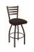 Holland's Jackie #410 Swivel Bar Stool with Back in Bronze Metal Finish and Brown Seat Cushion