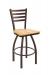 Holland's Jackie #410 Swivel Bar Stool with Back in Anodized Nickel Metal Finish and Natural Maple Wood Seat