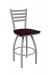 Holland's Jackie #410 Swivel Bar Stool with Back in Anodized Nickel Metal Finish and Dark Cherry Wood Seat