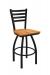 Holland's Jackie #410 Swivel Bar Stool with Back in Anodized Nickel Metal Finish and Medium Maple Wood Seat
