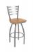 Holland's Jackie 410 Stainless Swivel Bar Stool with Ladder Back and Medium Oak Wood Seat