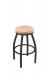 Holland's Misha #802 Backless Swivel Stool in Pewter Metal Finish and Natural Oak Wood Seat Finish