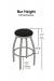 Holland's Misha Backless Swivel Bar Height Stool Dimensions